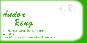 andor ring business card